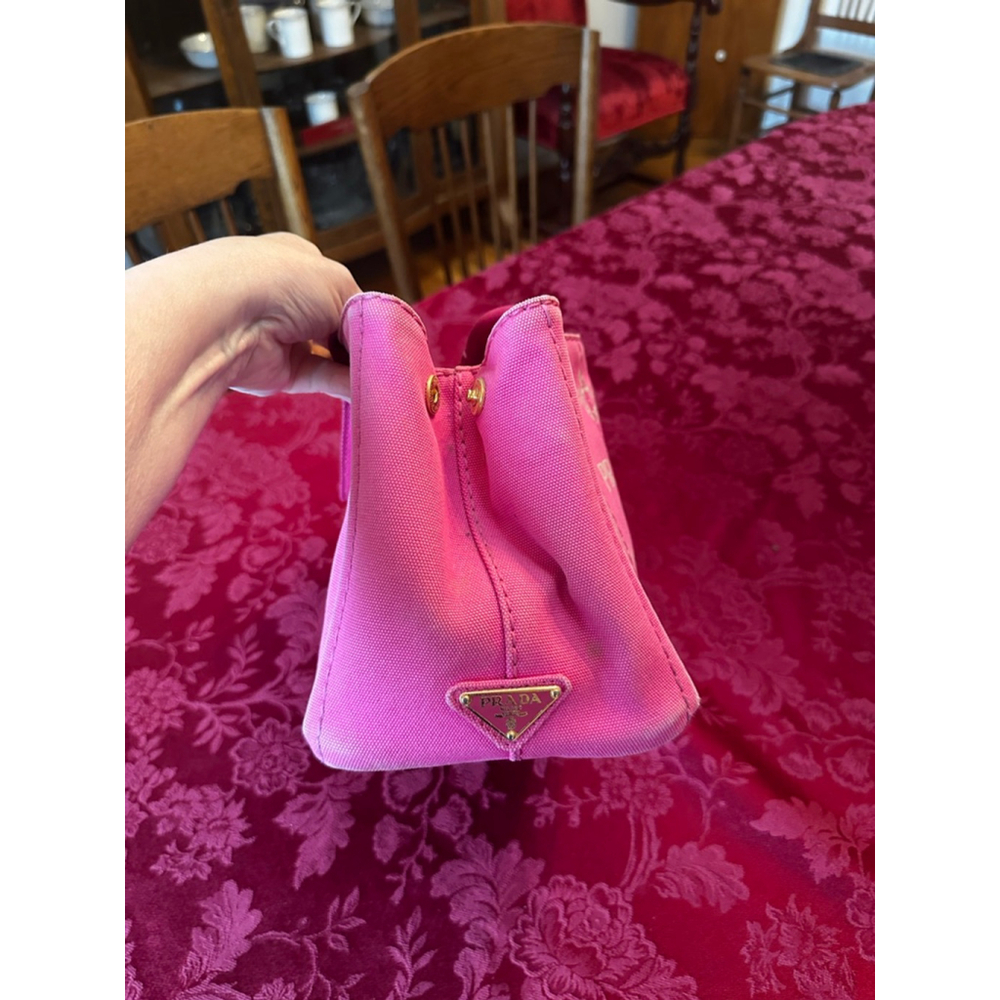 Prada Pink Canvas Canapa Small Tote Bag - Picture 5 of 15